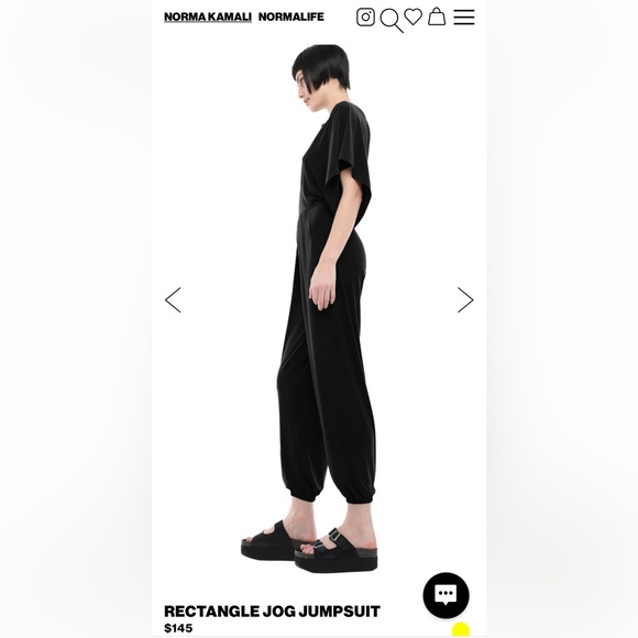 NWOT-Norma Kamali rectangle jog Womens Black V-Neck Short Sleeve Jumpsuit-XS - Picture 9 of 10